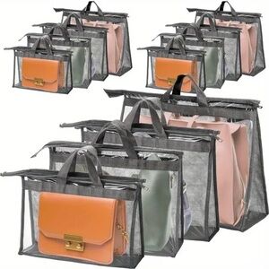 Set of 4 Transparent Storage Bags for Purses